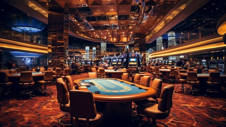 Antarmuka permainan Bikini Paradise menampilkan grid slot dengan simbol tropis